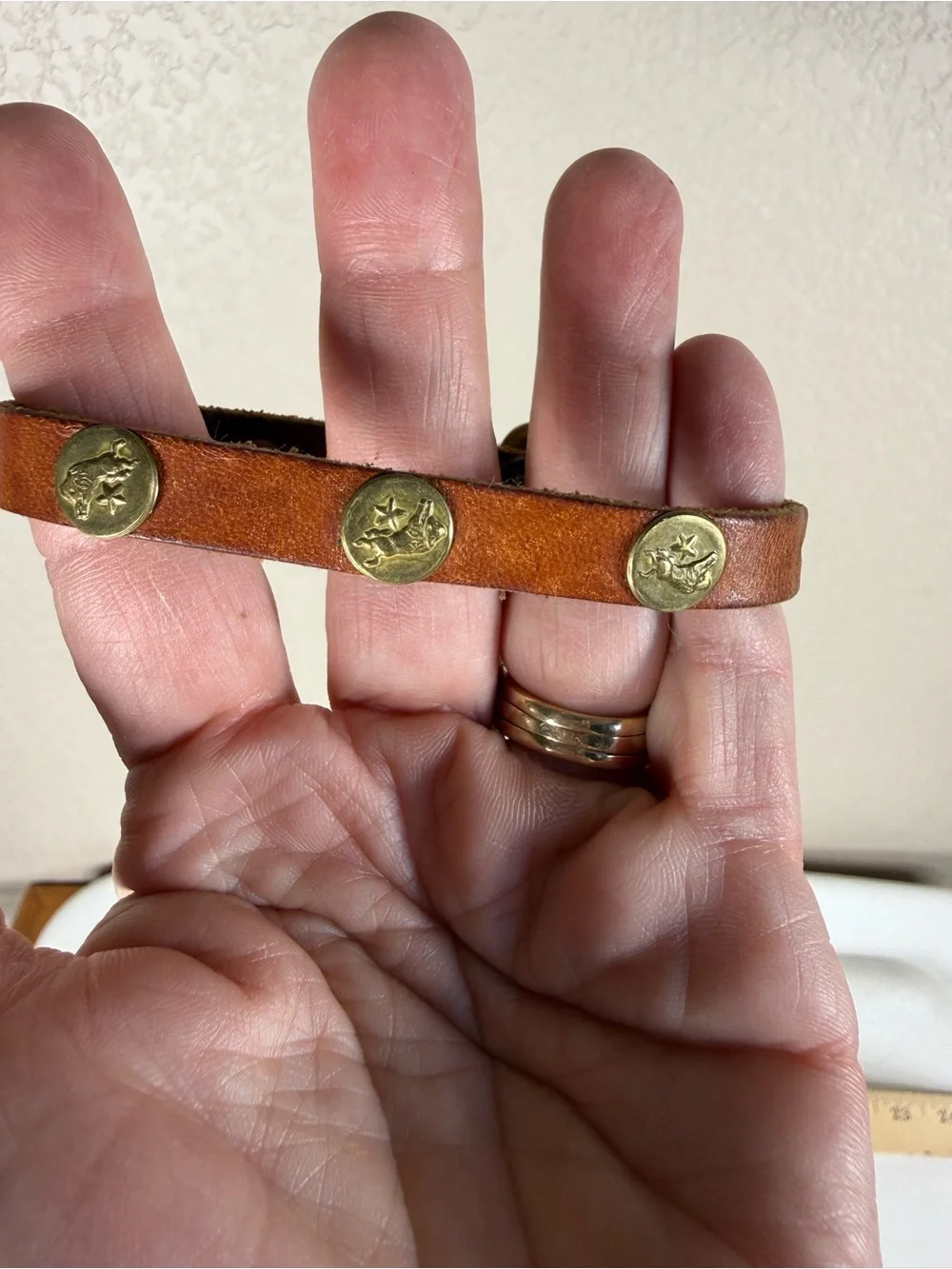 Capricorn Brass & Leather Bracelet